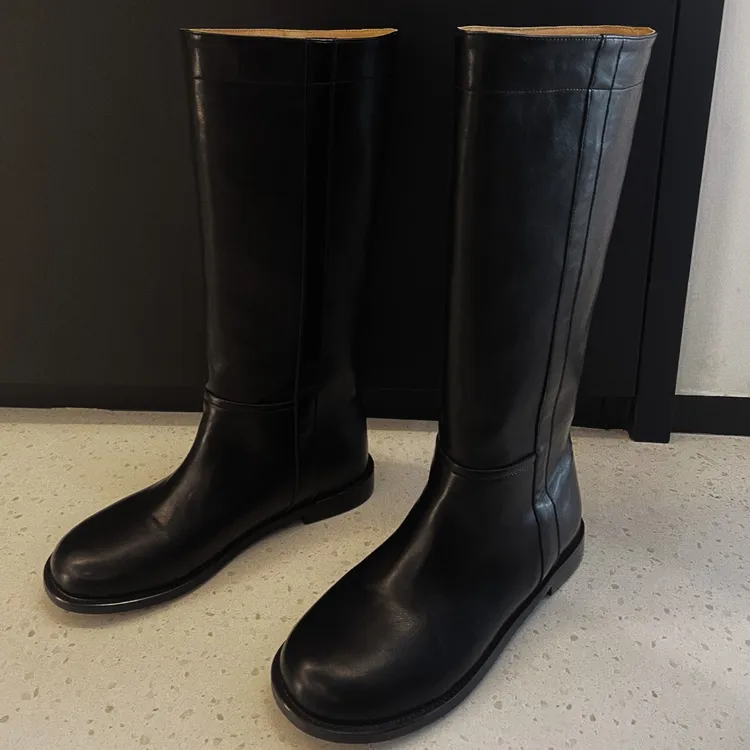 Action Studios【战靴】（拍大一码）新款美式简约真皮长筒靴包1003