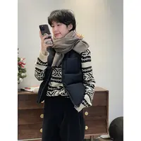 LANGQING  小个子圆领内搭条纹羊毛复古针织衫41410#