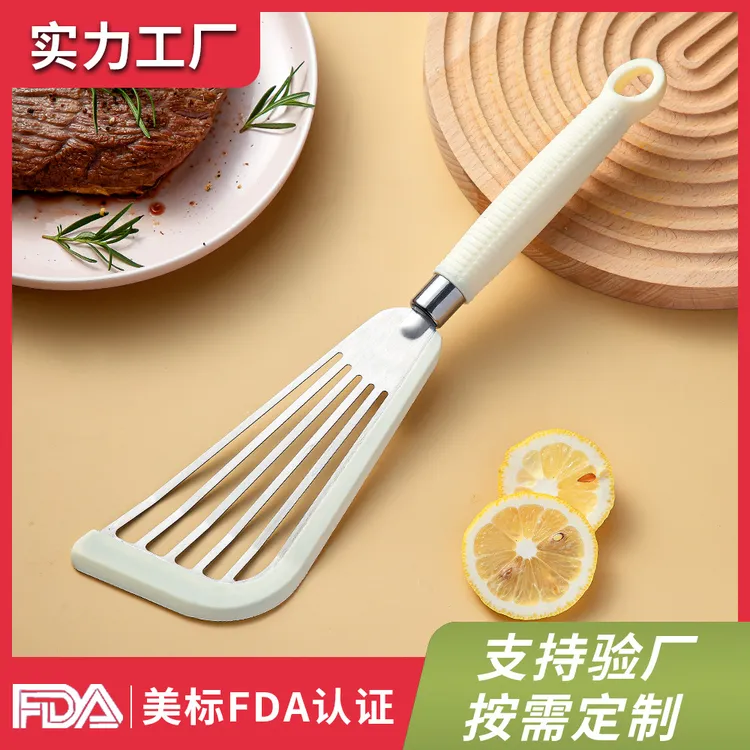 日本进口蝴蝶铲多功能漏铲硅胶耐高温不锈钢煎鱼铲不粘锅锅铲家用