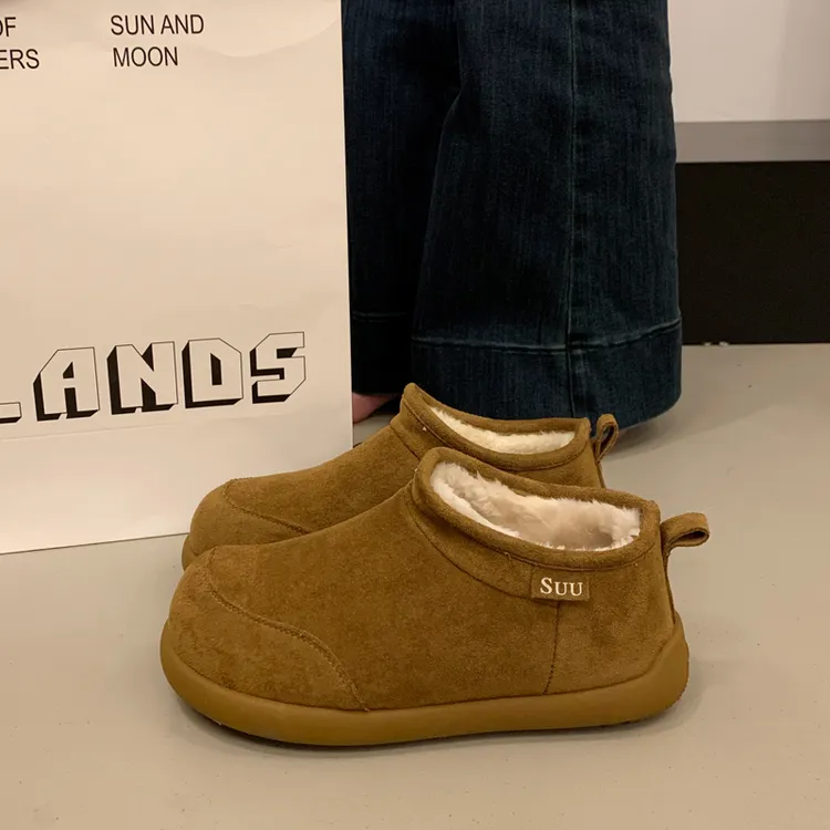 女款土豆雪地靴勃肯鞋子加绒2025新款爆款冬季一脚蹬孕妇保暖棉鞋