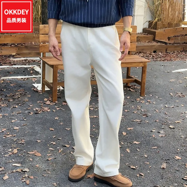 秋季新款高端男士休闲裤时尚百搭裤子轻奢痞帅男装潮流修身直筒裤