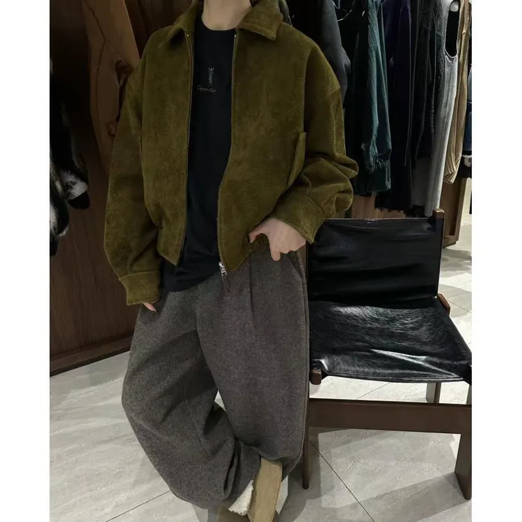 土耳其进口长绒绵羊皮翻领双拉链廓形皮衣外套 J25WT449