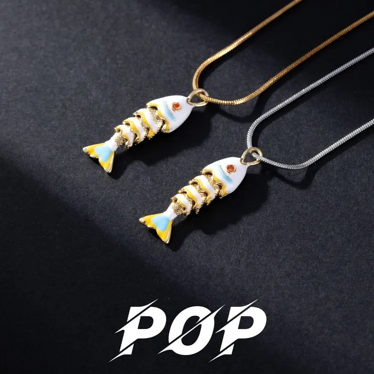 钛钢吊坠 钛钢项链 银龙鱼POP原创简约松弛感时尚高级质感项链