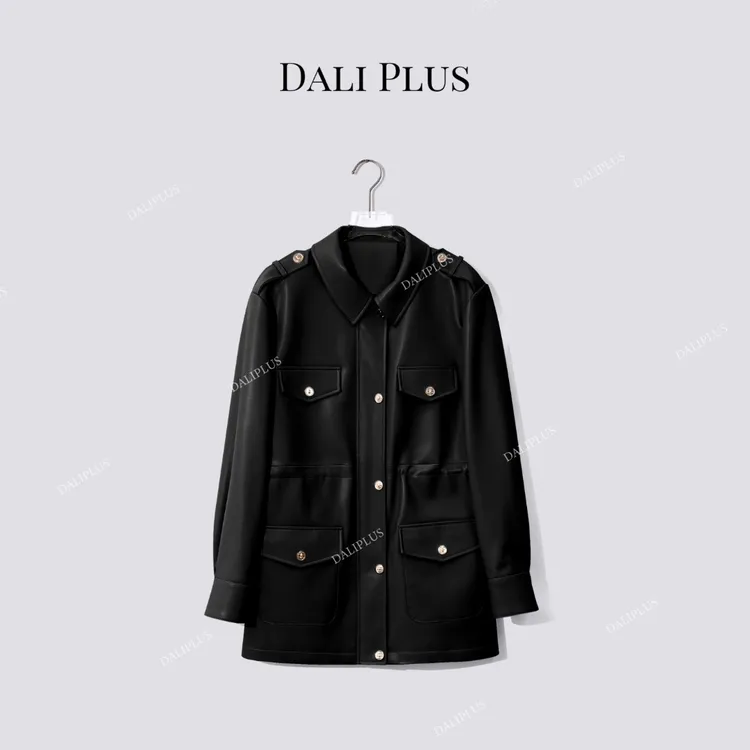DALI PLUS“100绵羊皮风衣”收腰真皮皮衣外套-D5MM2681-2