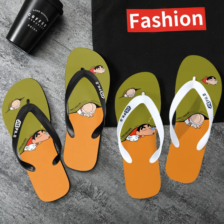 蜡笔小新卡通网红人字拖男夏季外穿防臭防滑拖鞋女时尚个性夹脚拖