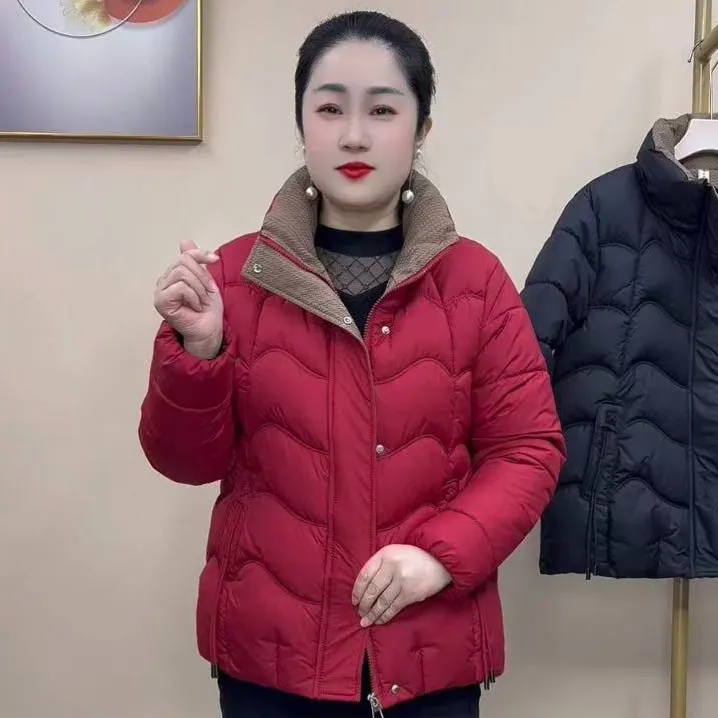 秋冬新款时尚洋气气质优雅中年妈妈装加厚保暖棉服外套2713款