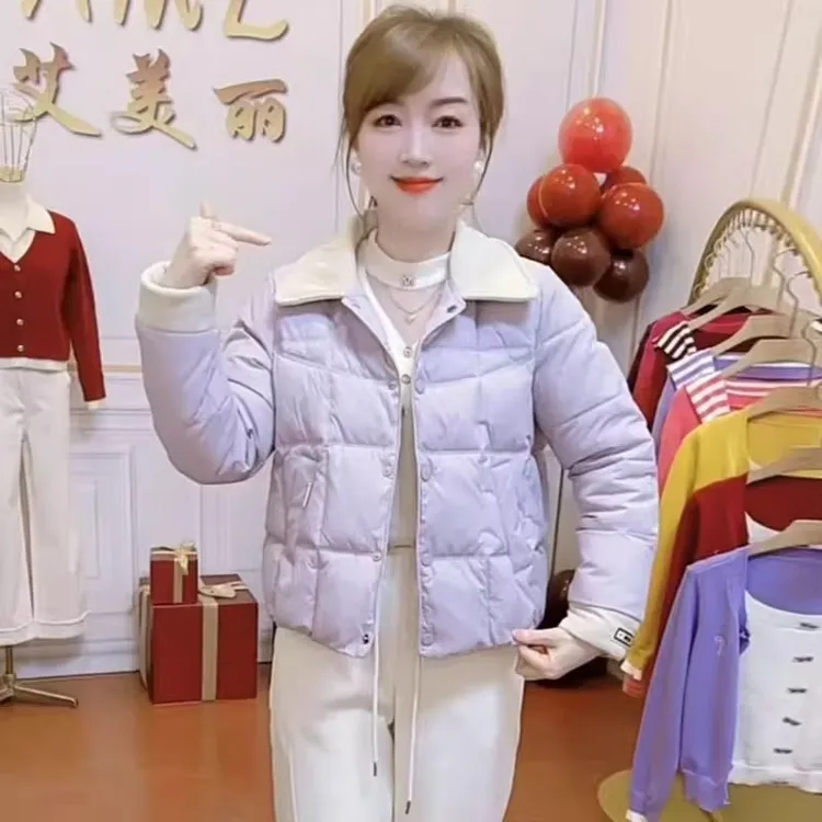棉服外套女2025冬季新款时髦洋气短款翻领气质保暖棉袄59912