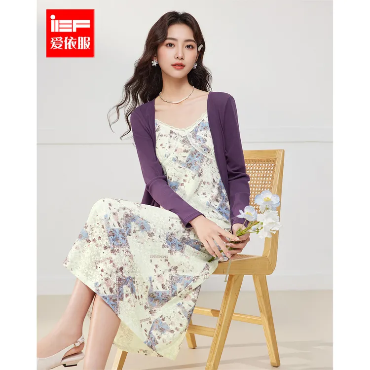 IEF/爱依服2025新款夏秋季高级时尚显瘦韵味女人味里外套裙