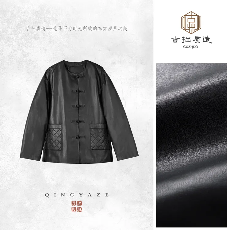 三花鹅绒皮外套！超薄山羊皮三星三花鹅绒外套！GZ6634
