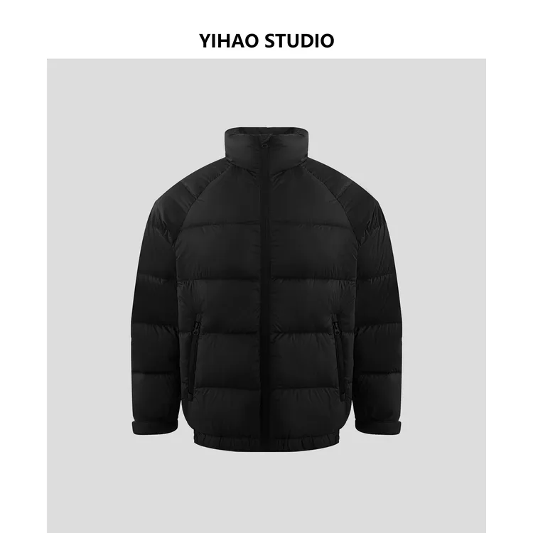 YIHAO STUDIO冬季新款男士立领羽绒服户外保暖休闲短款夹克外套
