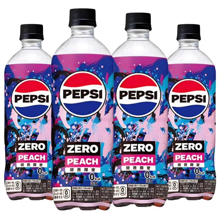 日本进口百事可乐桃子味600ml/瓶装碳酸饮料汽水