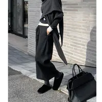 秋冬羊毛直筒八分裤西装毛呢阔腿裤显瘦靴裤