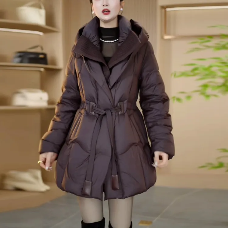 白鸭绒气质加厚保暖羽绒服女士冬季2025新款韩版时尚洋气显瘦外套