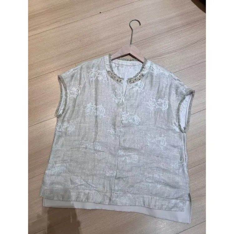 玖了个玖 2025夏新款简约高级感休闲显瘦百搭短袖衬衫 2506C3723