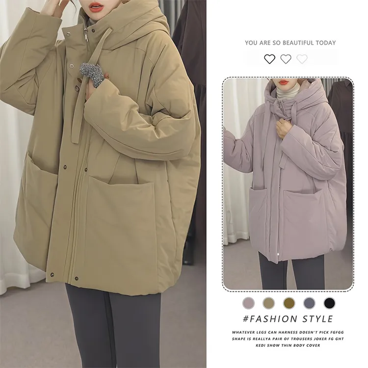 设计感工装棉衣2025冬装新款女装休闲连帽宽松显瘦大口袋棉服外套