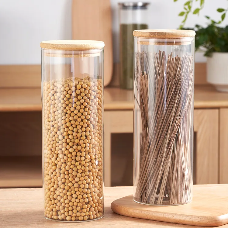 加厚玻璃挂面收纳罐高硼硅密封罐面条五谷杂粮茶叶防虫防潮储物罐