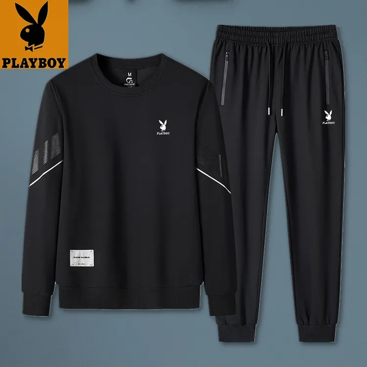 运动套装男春秋季2025新款男士加绒加厚保暖休闲大码卫衣两三件套