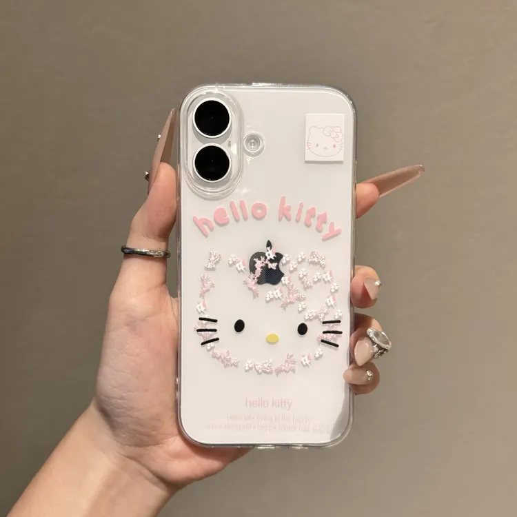 碎花凯蒂猫适用苹果16promax手机壳15太空壳小米华为防摔14/13