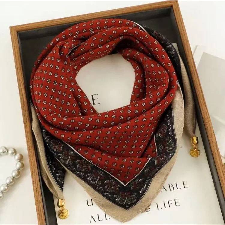 2026秋冬新款棉麻围巾保暖防寒护颈磁扣网红百搭时尚围巾高档围脖