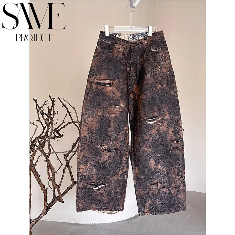 SamePro Ac家25ss「独家超重磅游牧双面满印精提破坏废土风牛仔裤」