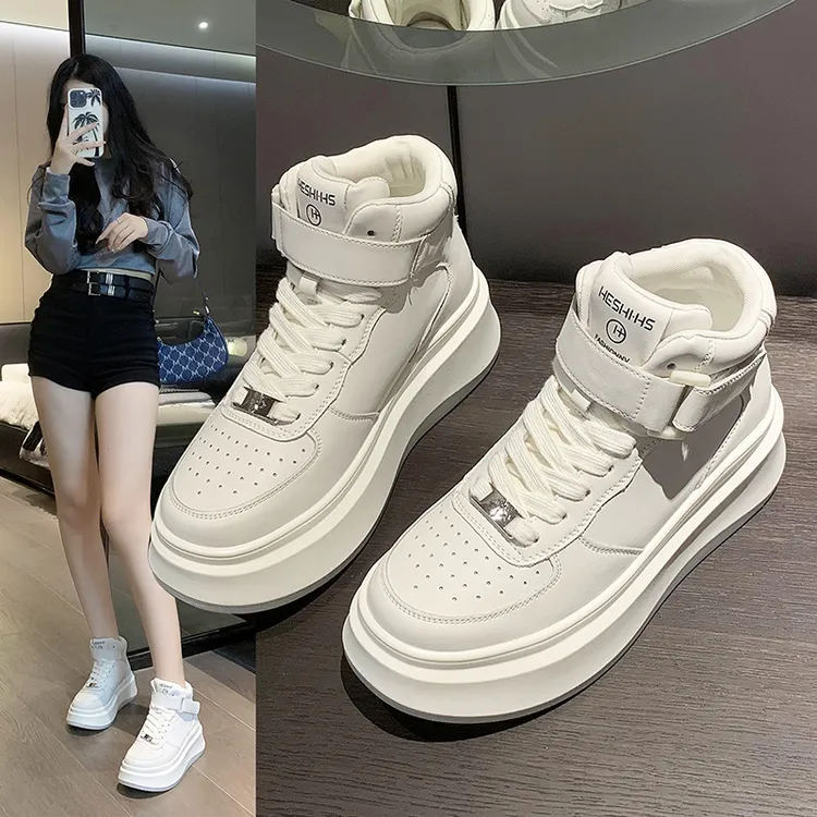 厚底小白鞋女2025新款秋季内增高休闲运动板鞋韩版百搭显瘦高帮鞋