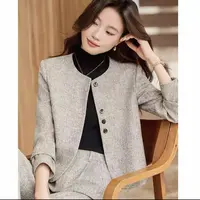 【纪朵研】Y021加厚款小香风时尚套装女装高腰复古套装秋冬阔腿裤女