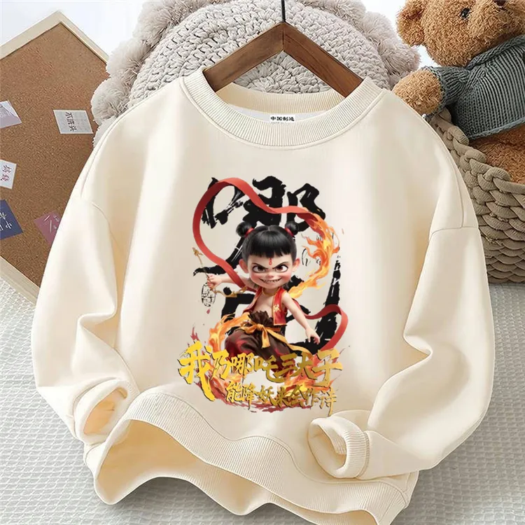 哪吒魔童降世上衣春秋新款小中大男女儿童卫衣圆领卫衣薄款长袖