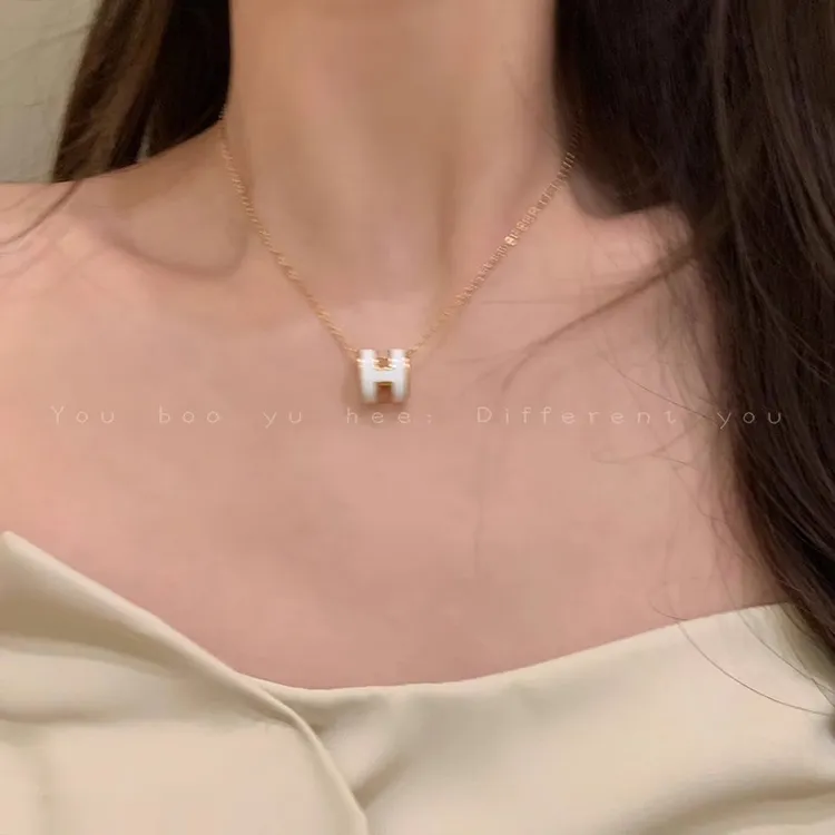 合金项链 h字母项链女款轻奢小众高级感不掉色配裙子百搭配饰