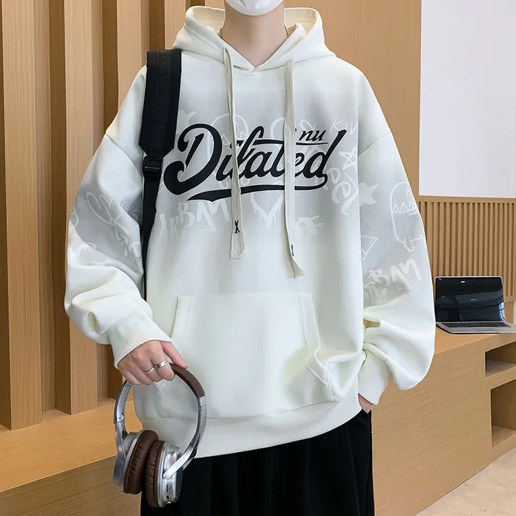2025年秋季新款青少年休闲时尚男士连帽卫衣长袖上衣初中学生外套