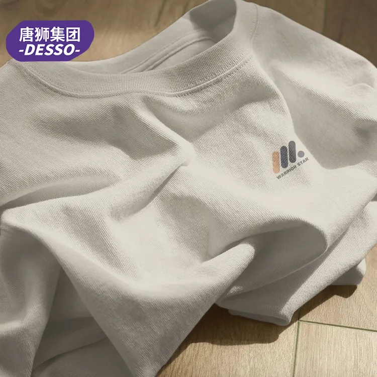 唐狮集团DESSO重磅纯棉短袖t恤男士2025秋季新款休闲男款宽松长袖