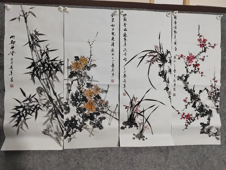 张芳军四条屏作品