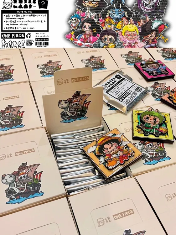 二笔井盖小小海贼木制滴胶冰箱贴