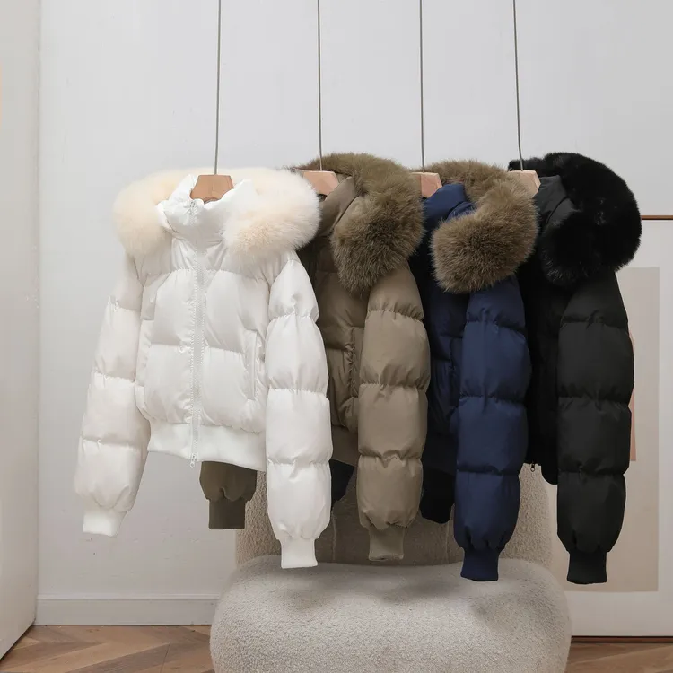 2025芬兰雪境小个子冬季毛领连帽90白鸭绒收腰加厚羽绒服女小个子