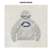  NiannNiann 新品美式复古连帽全棉冬日加绒字母卫衣16478