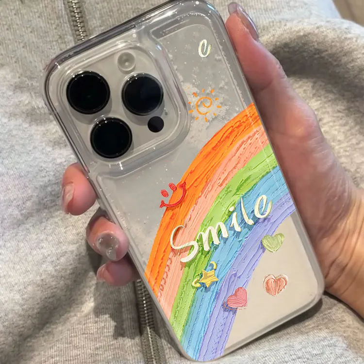 Kitty猫适用苹果16手机壳iPhone15雪花流沙14防摔13promax软
