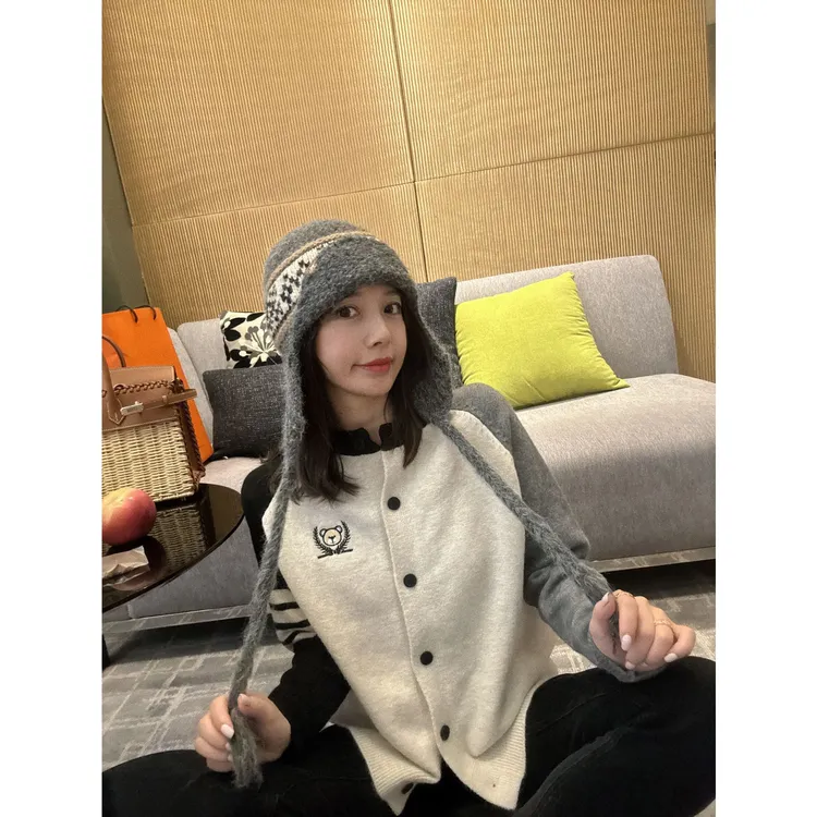 BETTER JOELAY-【秋日银叶】开衫针织衫圆领温柔韩版休闲风Z0939