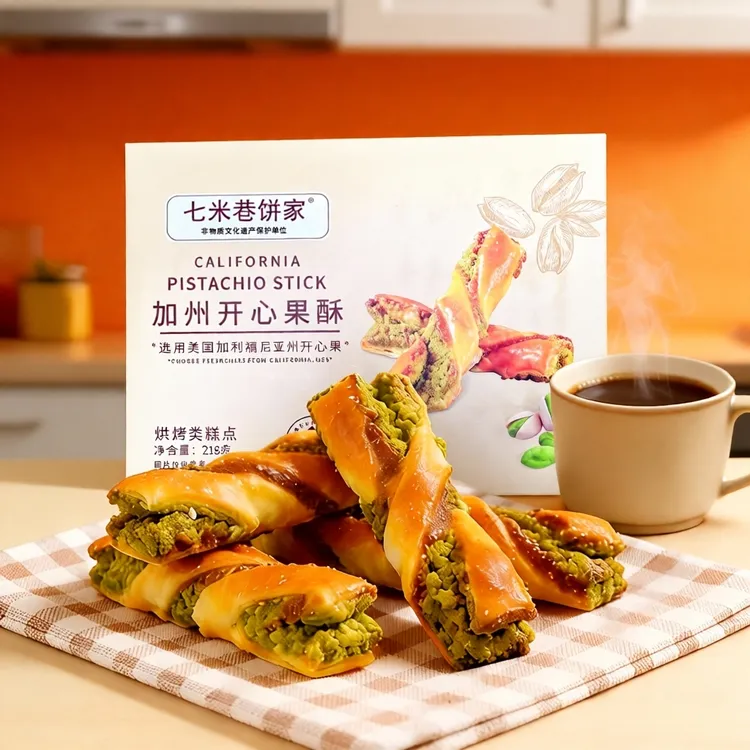 七米巷饼家加州开心果酥能量棒独立包装即食酥脆追剧解馋休闲零食