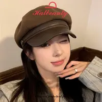 百搭贝雷帽女秋冬季毛呢鸭舌八角帽显脸小