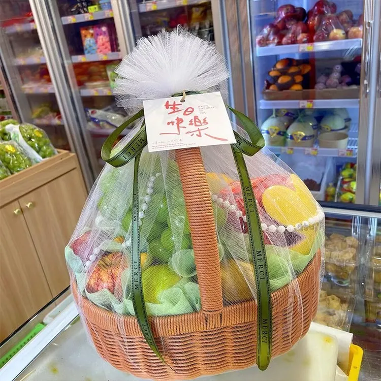 产妇月子篮水果篮鲜花篮鸡蛋篮节日礼品手工网红篮水果篮材料包