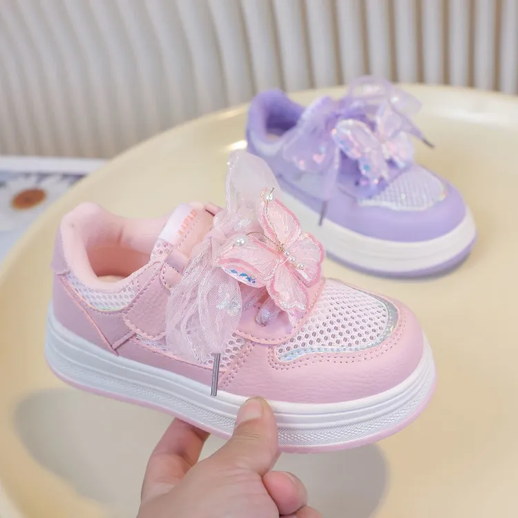 女童板鞋夏季新款公主风单网透气休闲鞋女孩子时尚百搭网鞋中大童