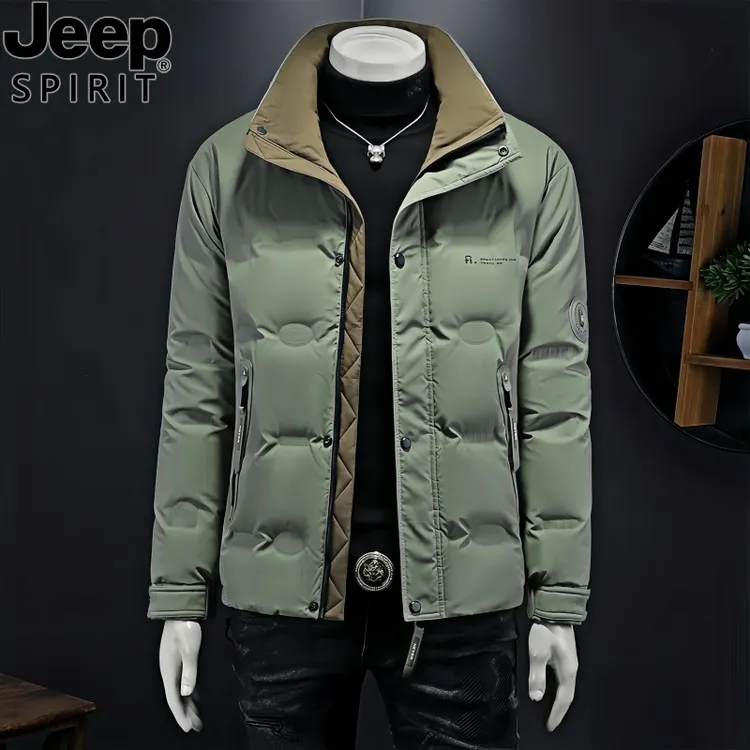 JEEPSPIRIT吉普简约时尚立领防寒服保暖时尚潮流休闲冬季外套男士