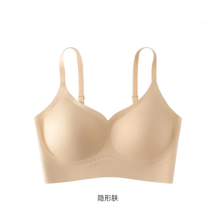 2025新款一体式奶皮内衣女无痕隐形粉底液聚拢无钢圈吊带背心