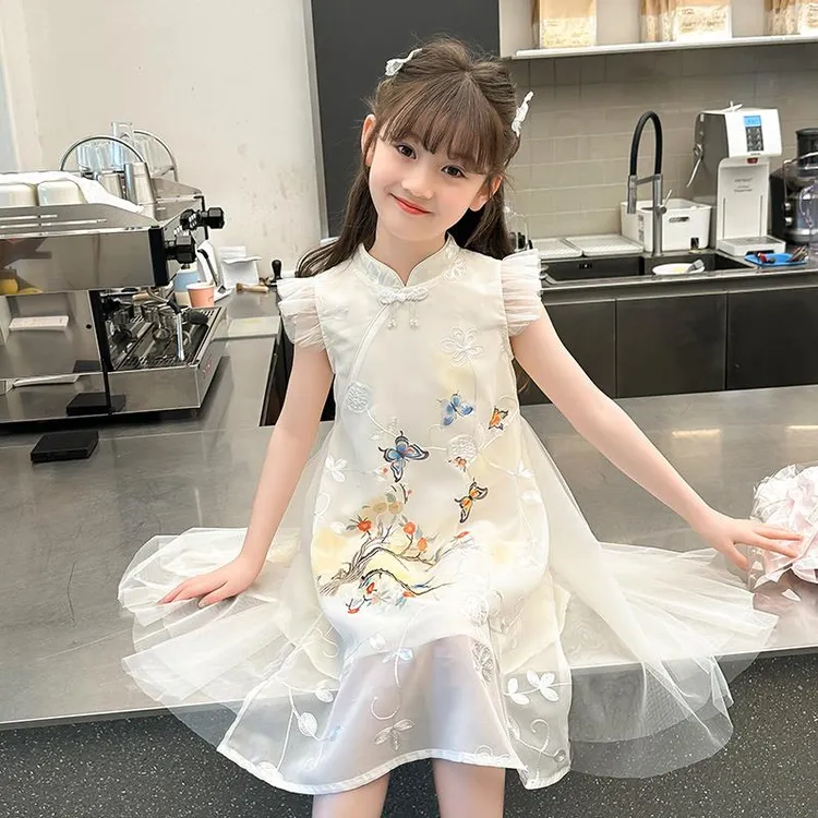 女童旗袍连衣裙2025新款洋气儿童国风汉服裙子女孩夏款公主裙