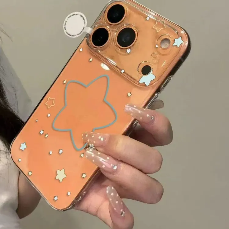 透明蓝色星星适用iphone17Promax/16太空手机壳华为P70vivo小米15