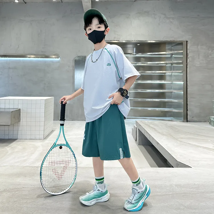 男童速干童装套装夏季2025新款男孩凉感短袖夏装中大童夏天网球服
