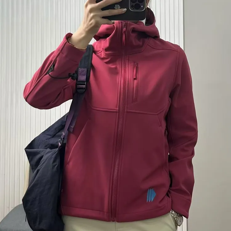 永无止境！户外防风科技暖绒秋冬季男女情侣户外连帽软壳衣（24319）