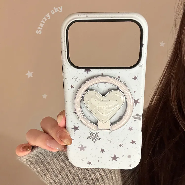 蓝灰涂鸦星星苹果17手机壳iPhone16promax菲林15磁吸支架13适用12