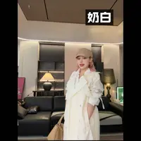 高级感白色风衣外套女2025秋季新款中长款收腰垂感英伦小个子大衣