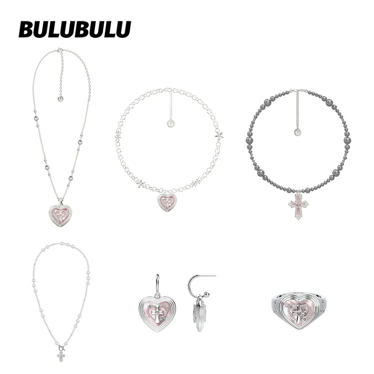 合金吊坠 BULUBULU 宿命系列爱心十字架项链/戒指/耳饰