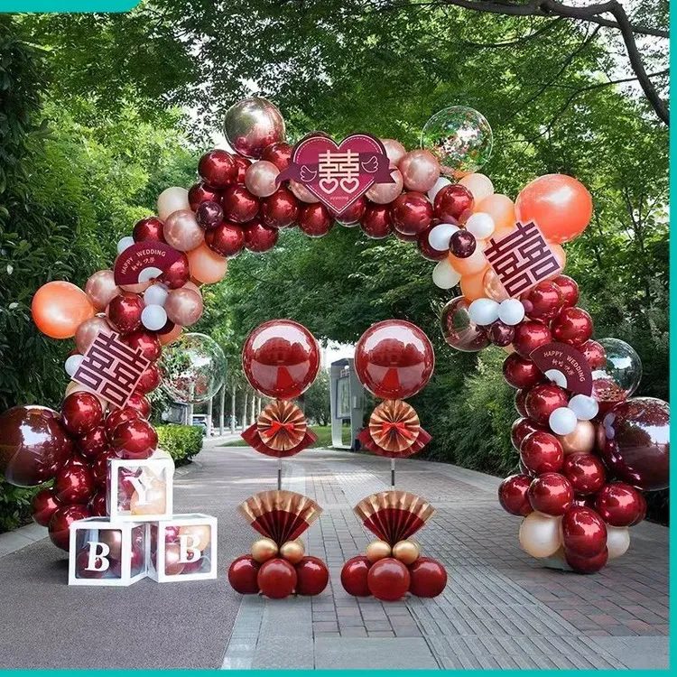 气球拱门结婚农村门口支架婚房布置套装婚礼室外院子装饰开业生日